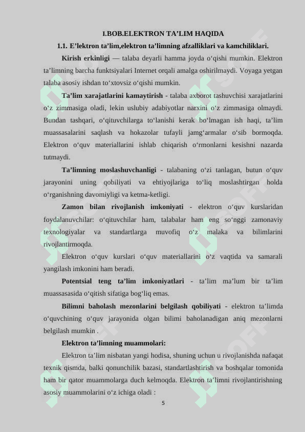 O‘qitishni kompyuterlashtirish. Elektron darsliklar va ularni tayyorlash tamoillari 5