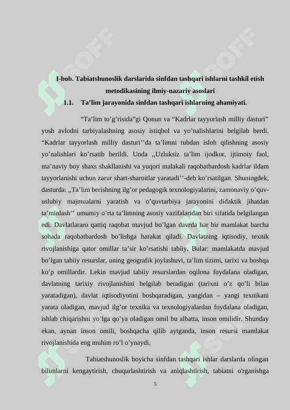 Boshlangʻich sinflarda sinfdan tashqari mashgʻulotlarni takomillashtirish metodikasi 5