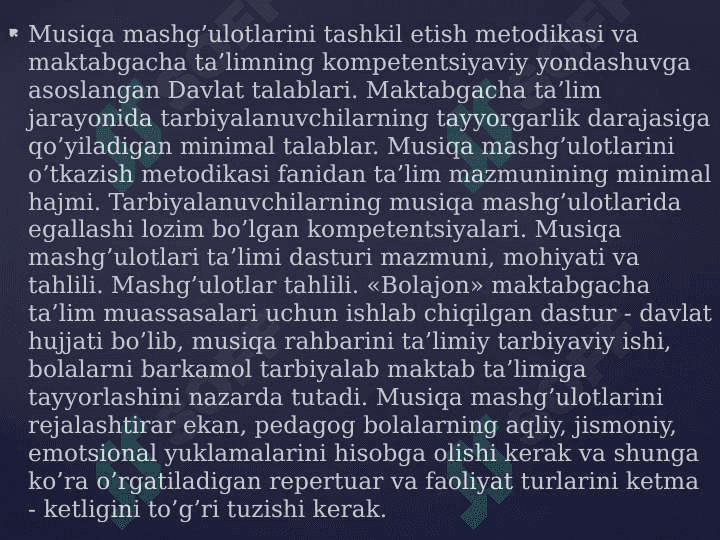 Maktabgacha ta'lim tashkilotlarida musiqa mashg'ulotlari 2