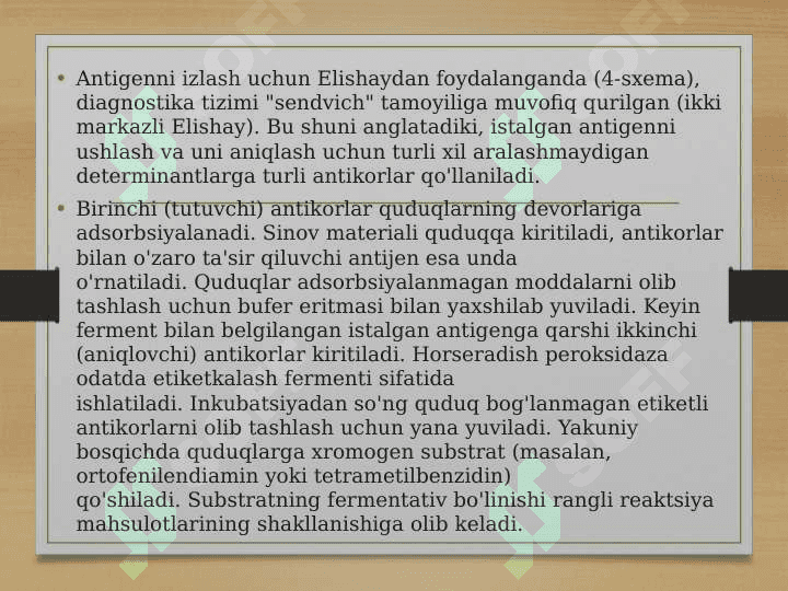 Immunoenzim tahlilining getrogen usuli 3