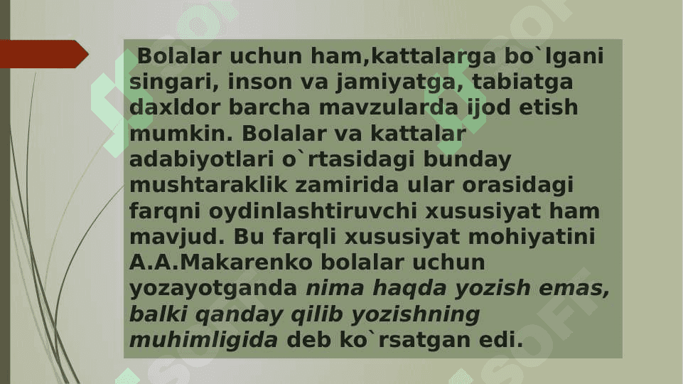 Zamonaviy bolalar adabiyotining o‘ziga xos xususiyatlari 3
