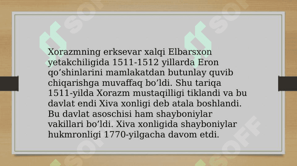 Xiva xonligining tashkil topishi 6