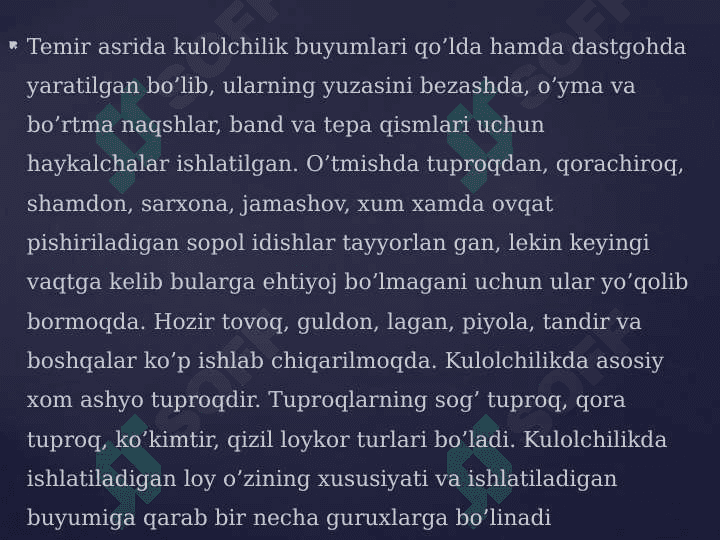 Kulolchilik mahsulotlarini tayyorlash jarayoni va ularda mahalliy o'ziga xosliklarni aks etishi 4