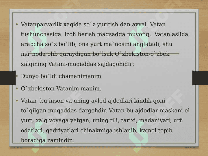 Vatanparvarlik – vatanga va xalqqa sadoqat demakdir 2