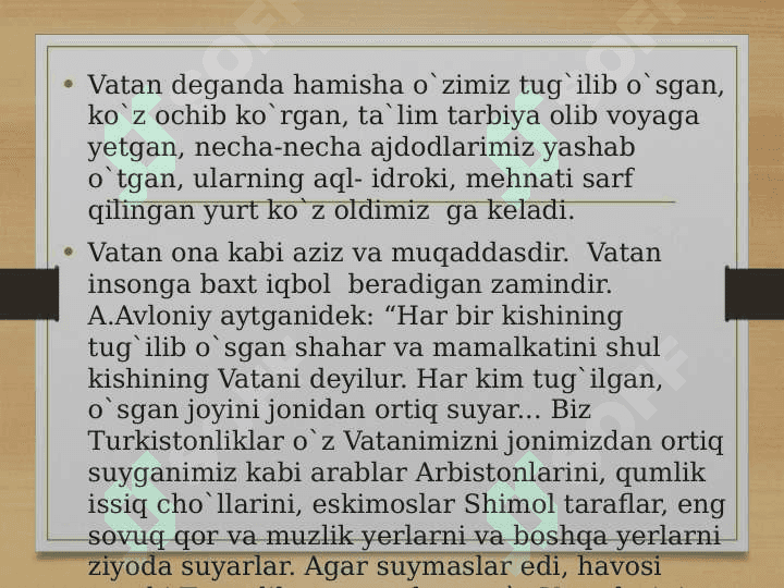 Vatanparvarlik – vatanga va xalqqa sadoqat demakdir 3