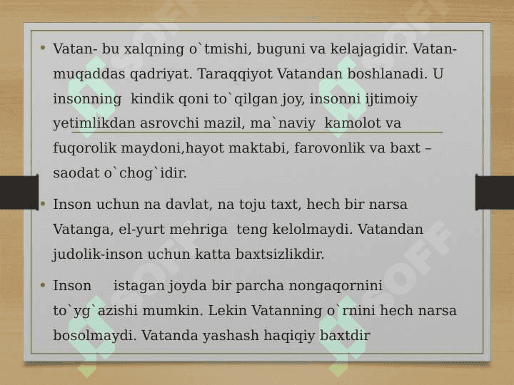Vatanparvarlik – vatanga va xalqqa sadoqat demakdir 5