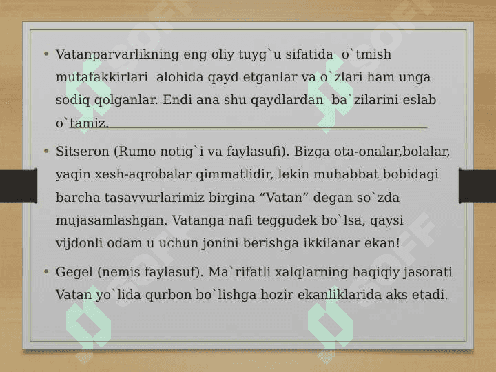 Vatanparvarlik – vatanga va xalqqa sadoqat demakdir 8
