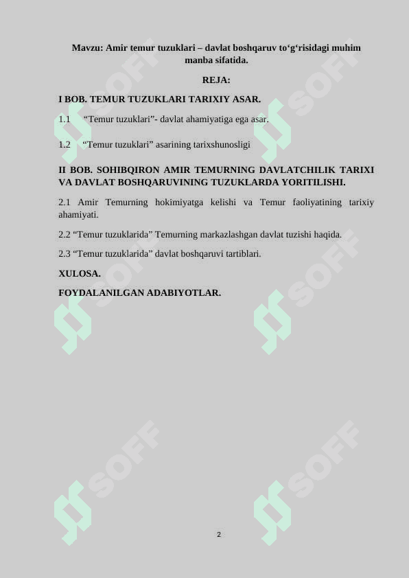 Amir temur tuzuklari – davlat boshqaruv to‘g‘risidagi muhim manba sifatida 2
