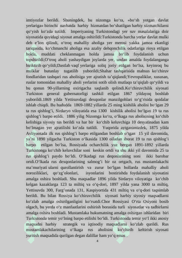Rossiya imperiyasining Turkistondagi ko‘chiruvchilik siyosati 4
