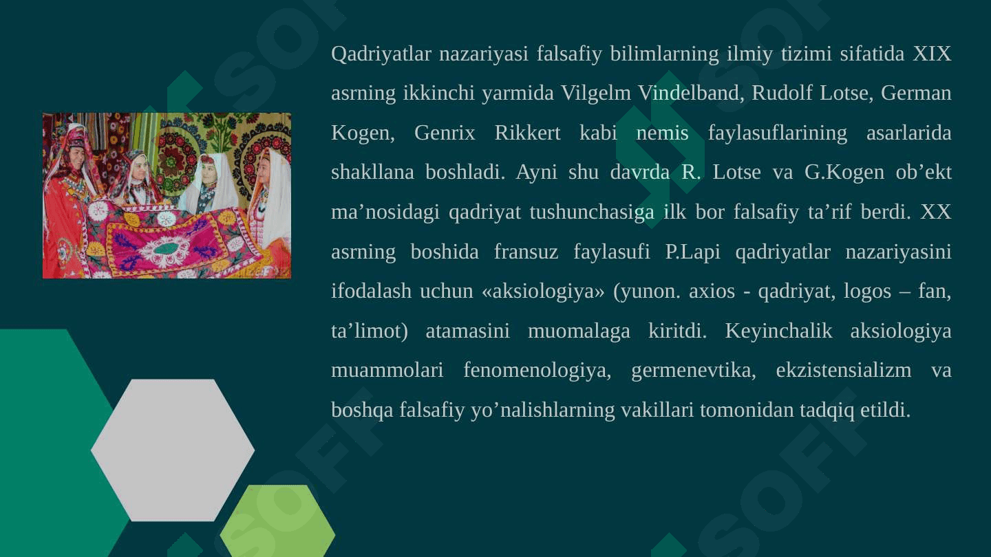Qadriyat nazariyasining shakllanish tarixi 4