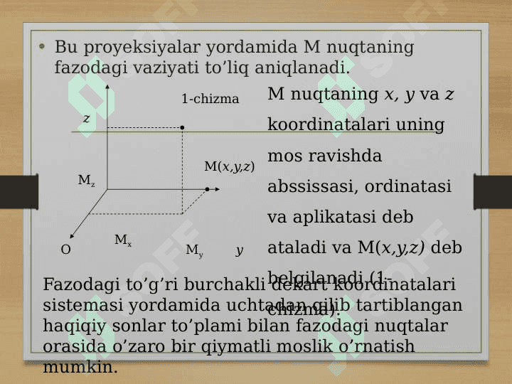 Fazoda turli koordinatalar sistemalari 3