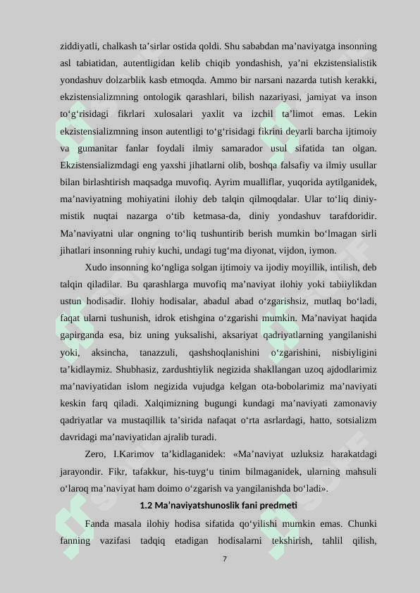 Ma’naviyatshunoslikni jamiyat taraqqiyotidagi o’rni ”.doc 7