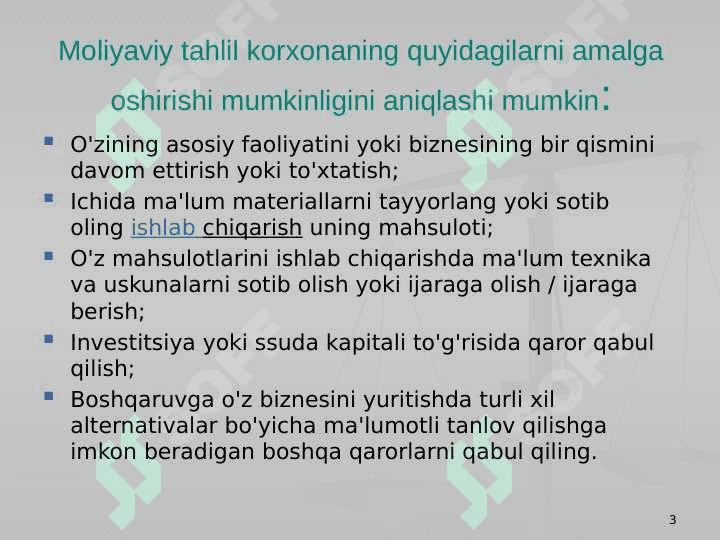 Moliyaviy tahlil,korporativ rejalashtirish va budjetlashtirish 3