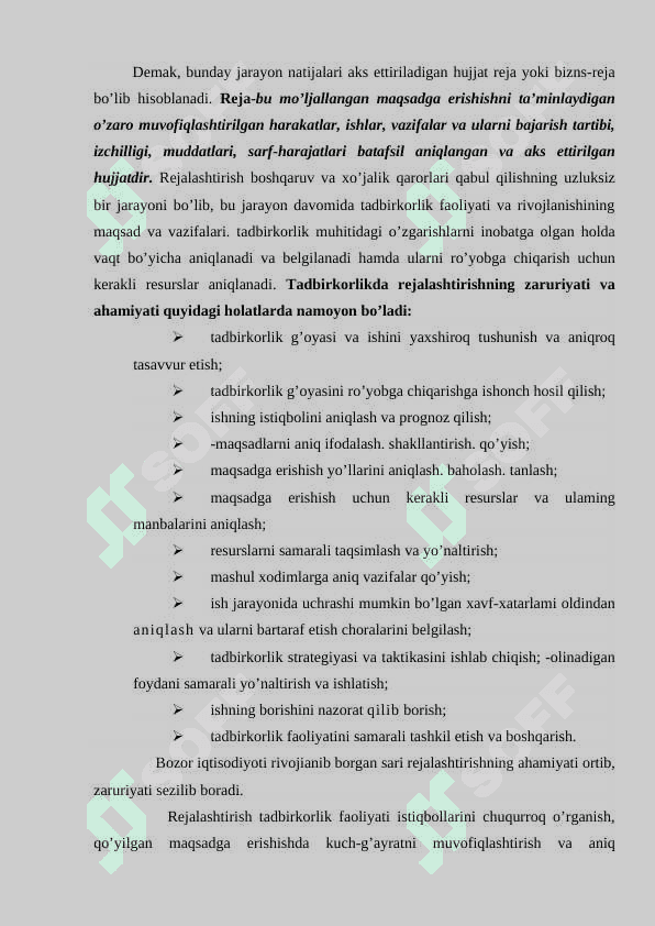 Korxona va (firma) faoliyatini biznes rejalashtirish  va istiqbolini   belgilash 3