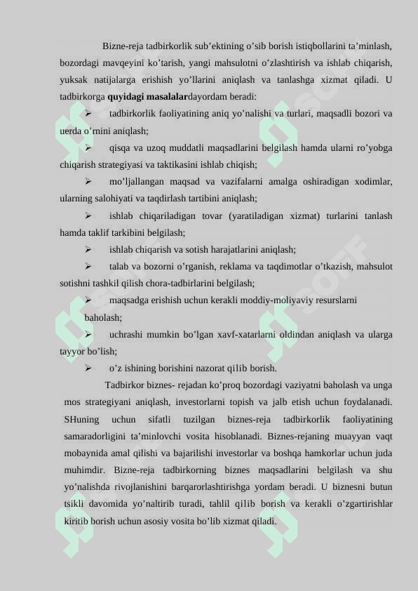 Korxona va (firma) faoliyatini biznes rejalashtirish  va istiqbolini   belgilash 7