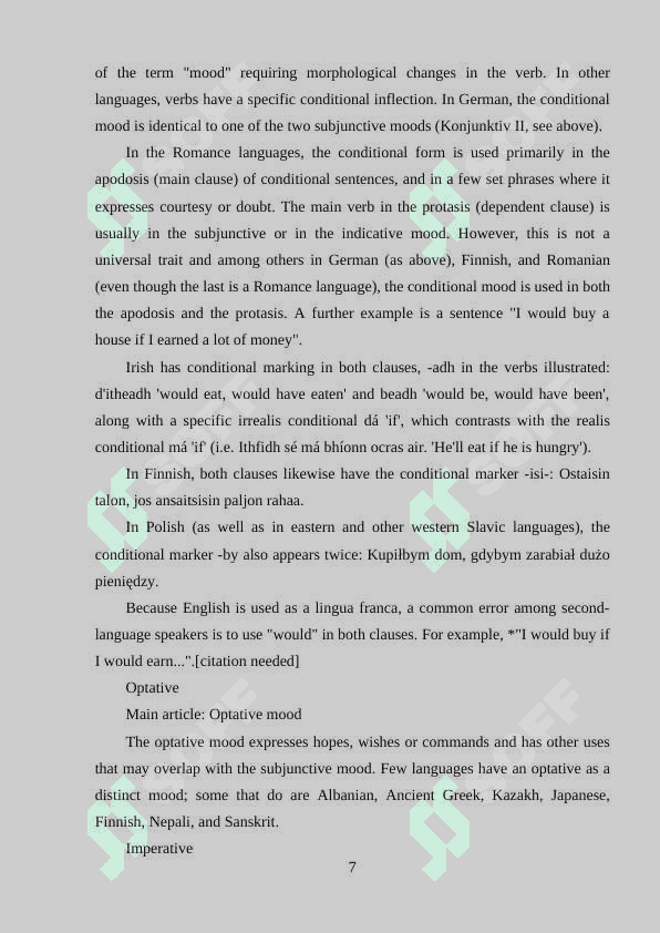 GRAMMATICAL CATEGORIES OF MOOD 7
