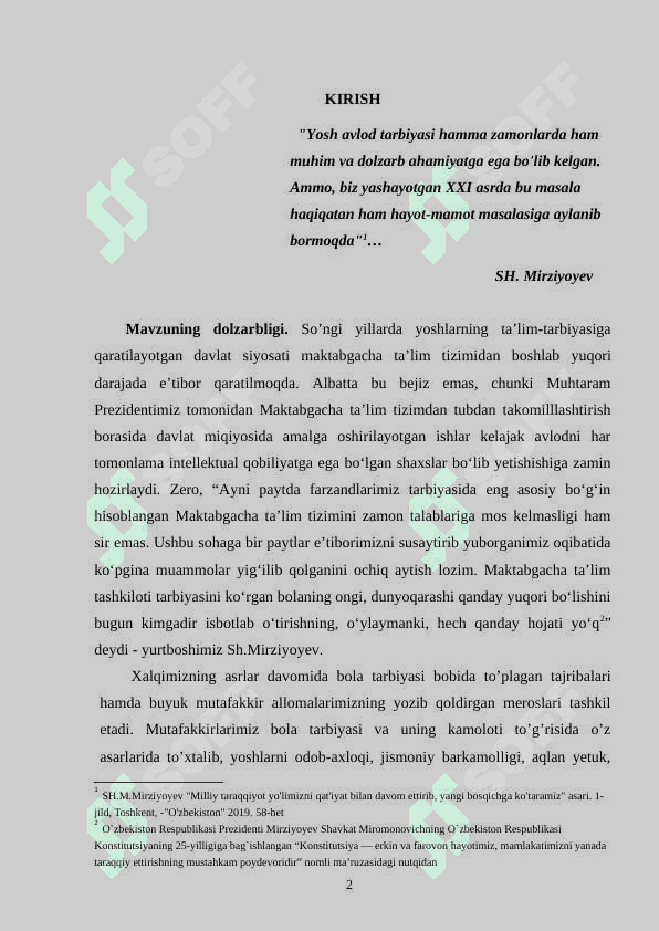 MUSTAQILLIK YILLARIDA BARKAMOL SHAXSNI TARBIYALASHDA  TA`LIM TIZIMIDAGI ISLOHOTLAR 2