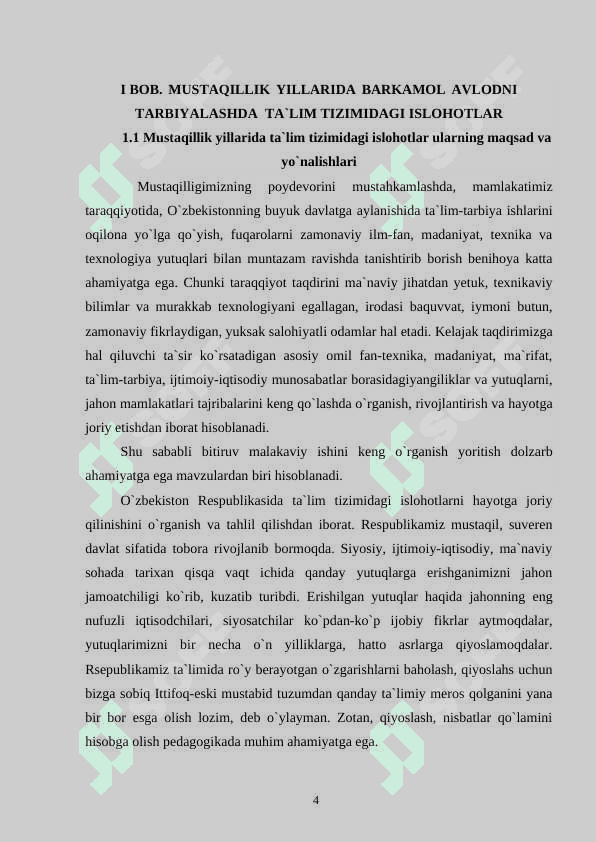 MUSTAQILLIK YILLARIDA BARKAMOL SHAXSNI TARBIYALASHDA  TA`LIM TIZIMIDAGI ISLOHOTLAR 4
