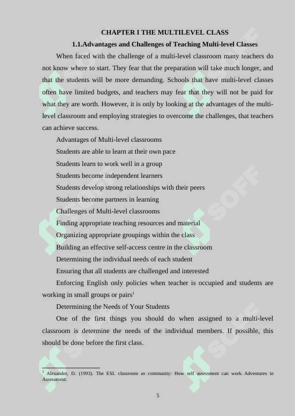 TEACHING ENGLISH TO MULTILEVEL CLASSES 5