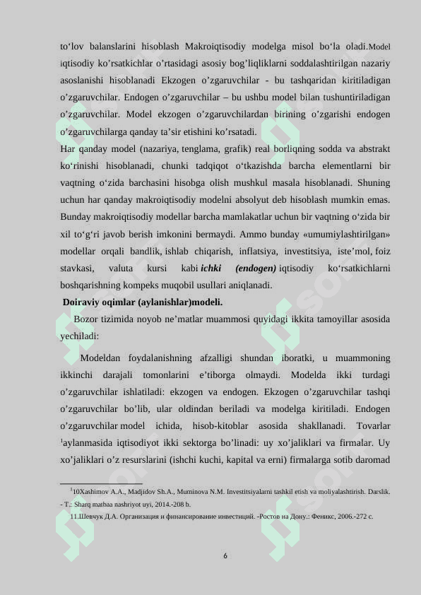 Asosiy makroiqtisodiy modellarning qiyosiy tahlili 6