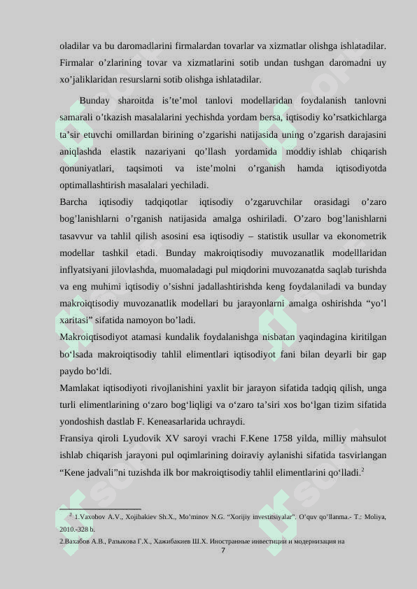 Asosiy makroiqtisodiy modellarning qiyosiy tahlili 7