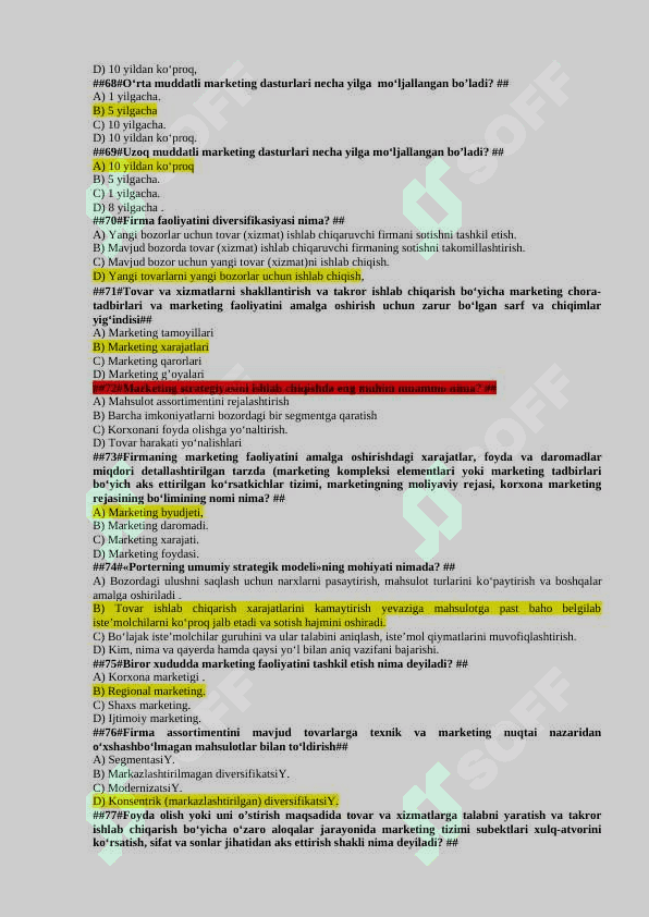 Marketing test javoblari 8