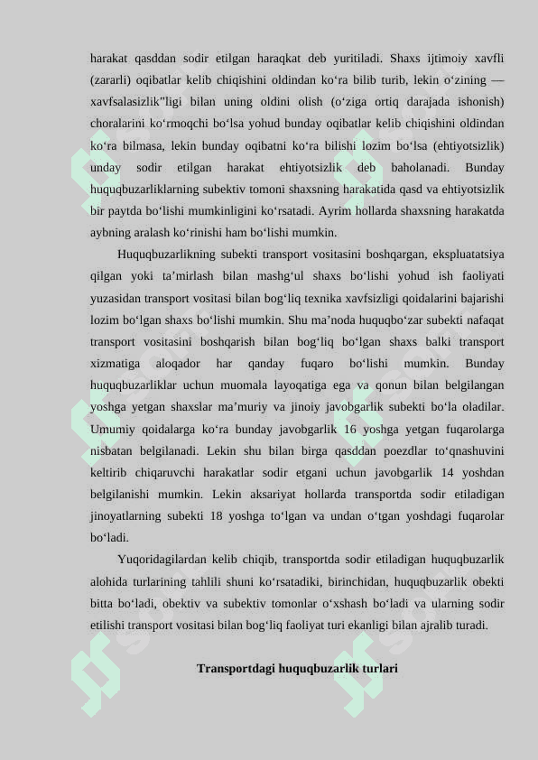 Transportdagi huquqbuzarliklar va huquqbuzarliklar 4