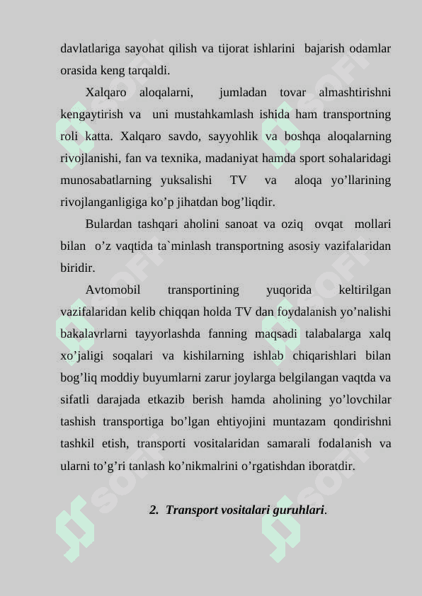 Yo'lovchilar tashishni transport turlari o'rtasida taqsimlanishi 3
