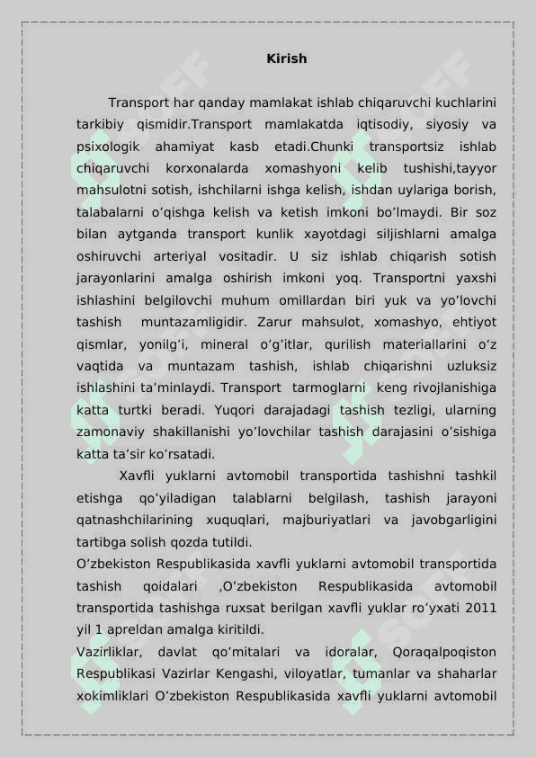 Yuklarni tashish bilan birgalikda amalga oshiriladigan operatsiyalar 2