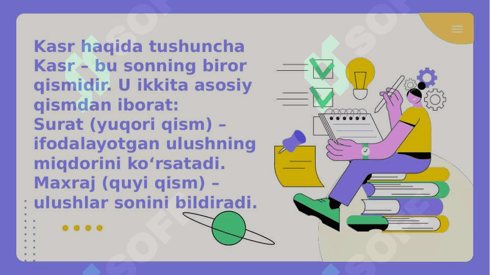 Ulush va kasr. Oʽnli kasrlar 3