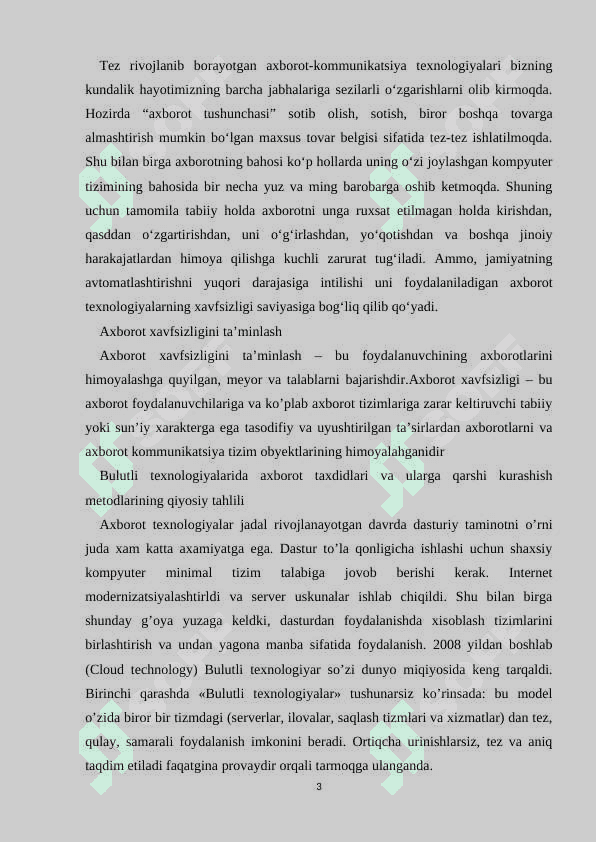 Axborot xavfsizligini taminlash usullari 3