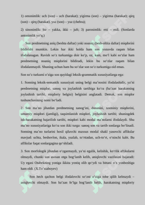 Kurs ishi sonning morfologik xususiyatlari 6