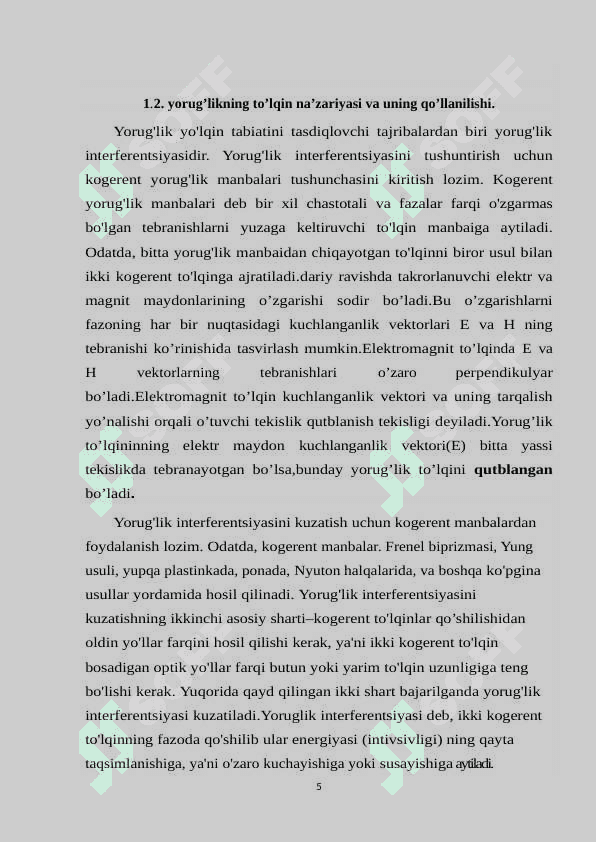 Yassi parallel plastinka yordamida interferensiyon manzara hosil qilish 5