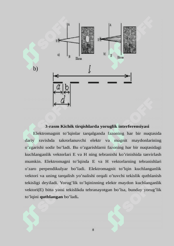 Yassi parallel plastinka yordamida interferensiyon manzara hosil qilish 8
