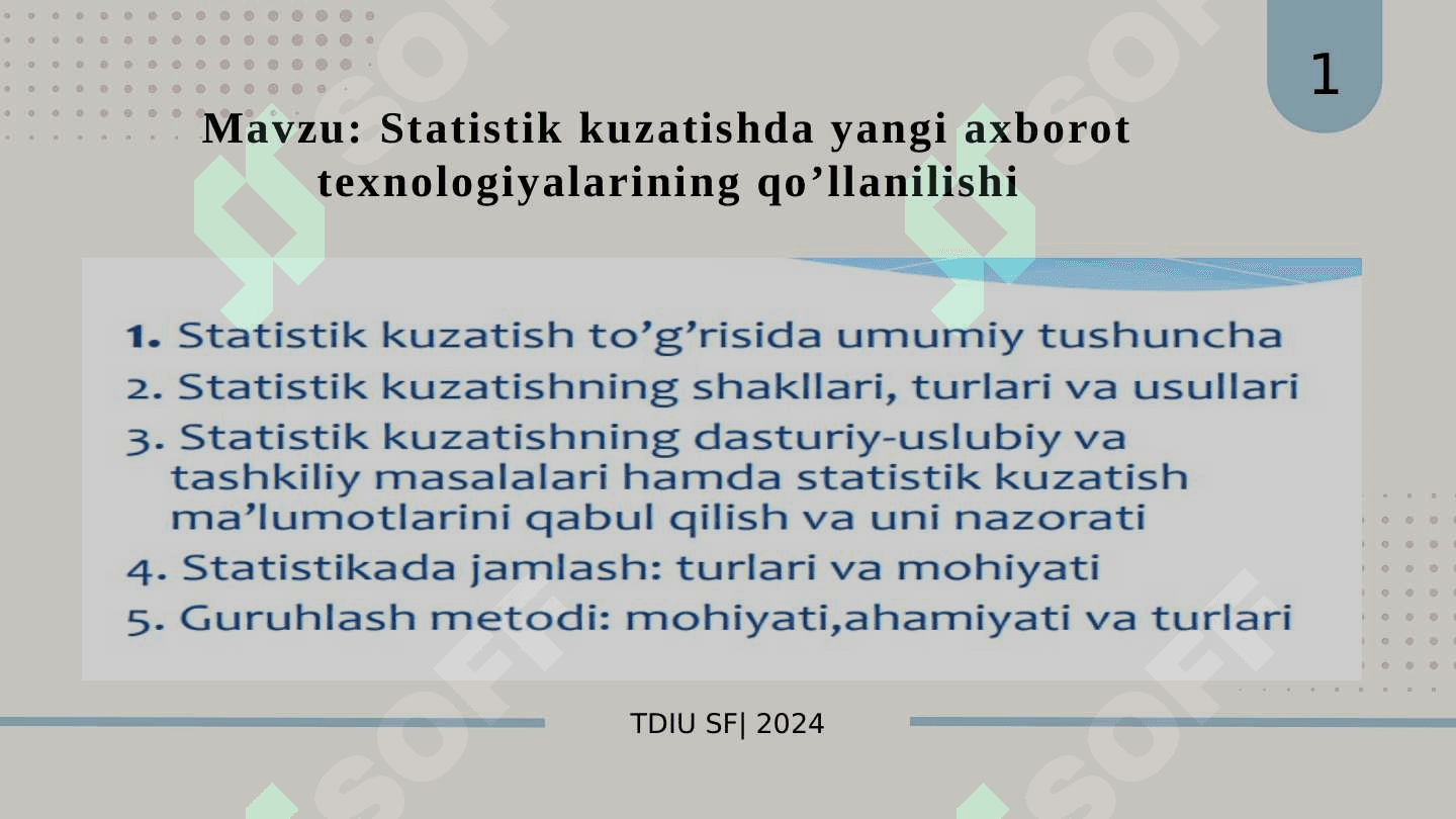 Statistik kuzatishda yangi axborot texnologiyalarining qo’llanilishi 2