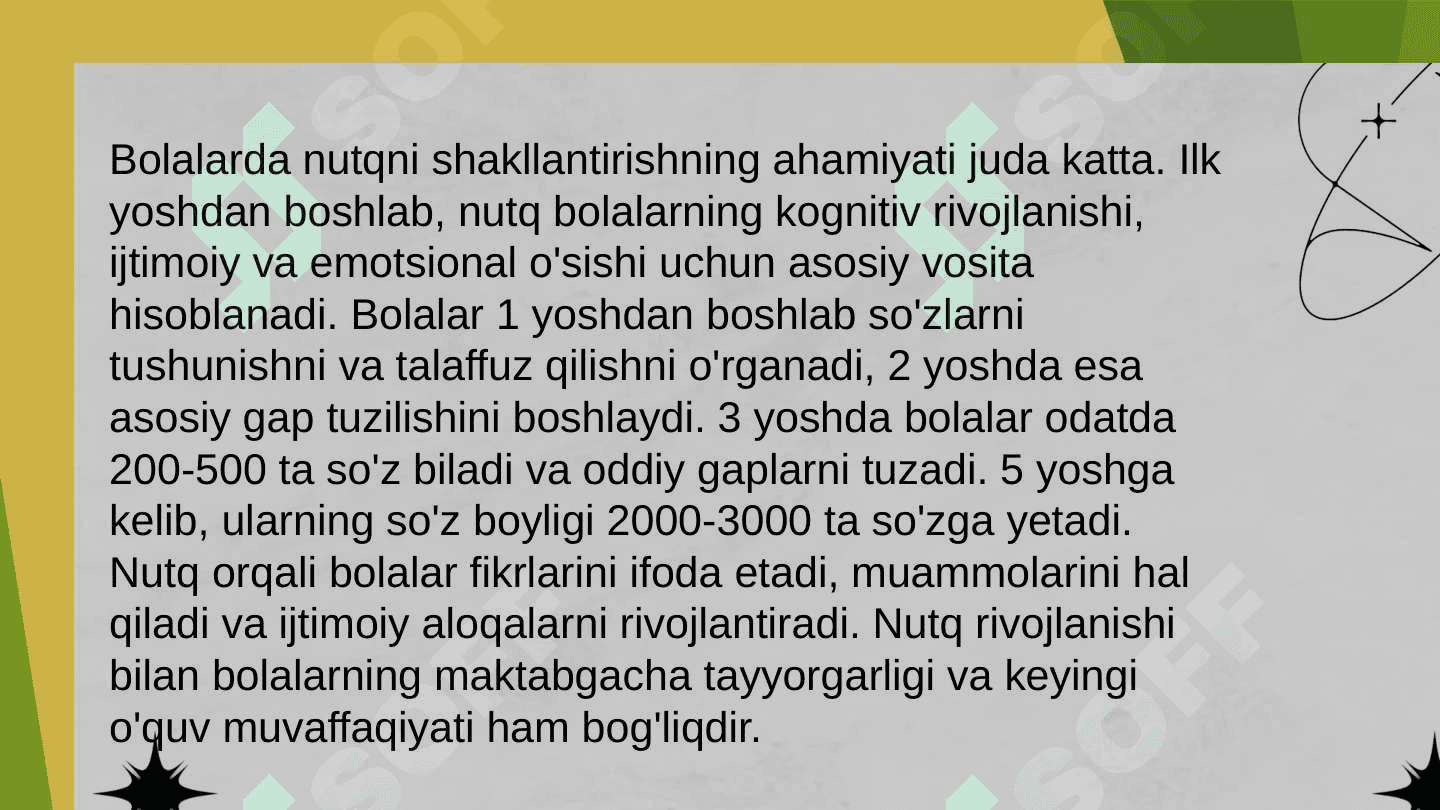 Nutq buzilishi bo'lgan bolalarda nutqni shakllantirish bo'yicha ishlari,psixologiyasi haqida ota onalarga tavsiyalar 4