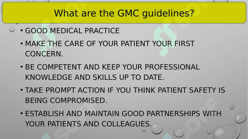 Medical ethics - GMC guidelines 2
