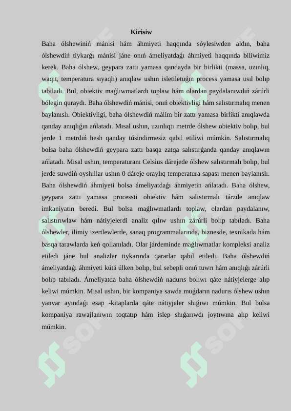 Baha ólshewiniń mànisi hàm àhmiyeti 2