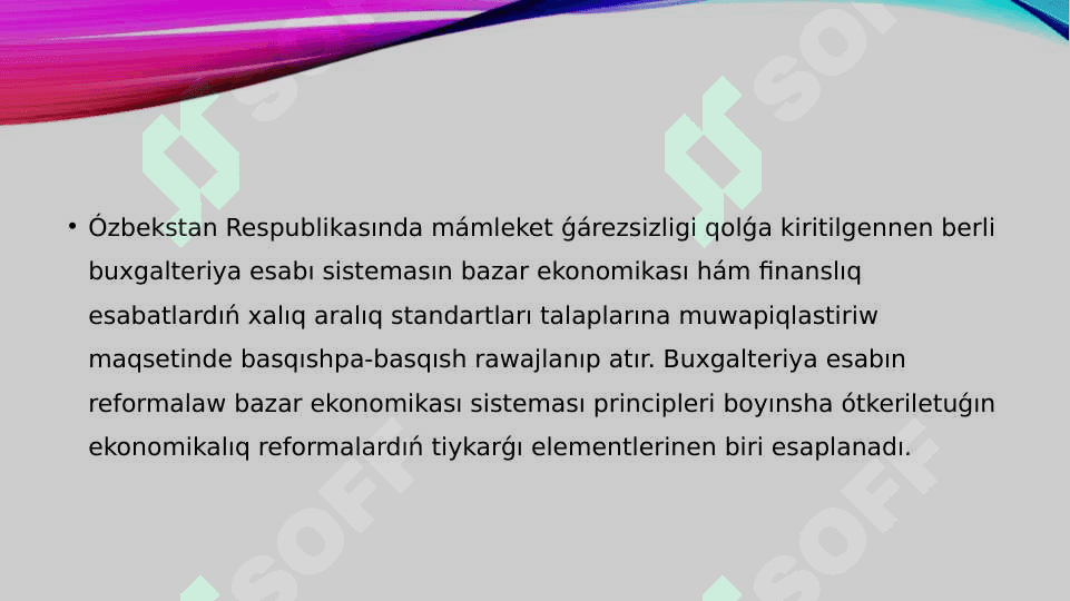 Buxgalteriya esabın shólkemlestiriw principleri 2