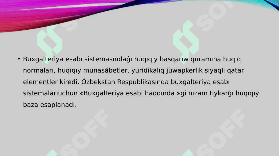 Buxgalteriya esabın shólkemlestiriw principleri 3