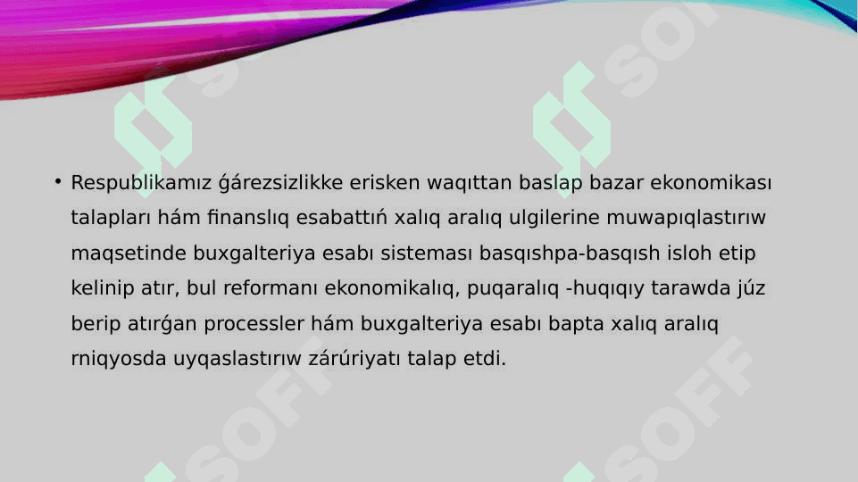 Buxgalteriya esabın shólkemlestiriw principleri 4