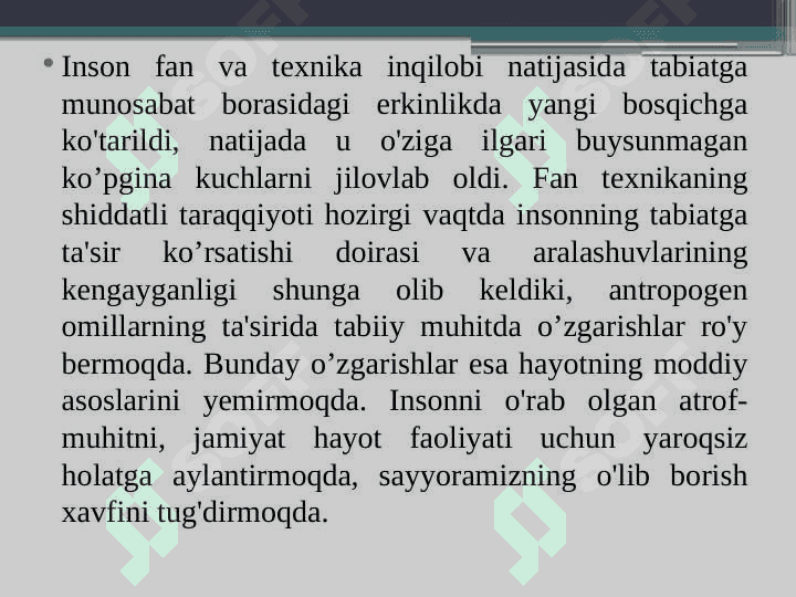 Ilmiy-texnik revolyutsiya va global ekologik inqirozlar 6