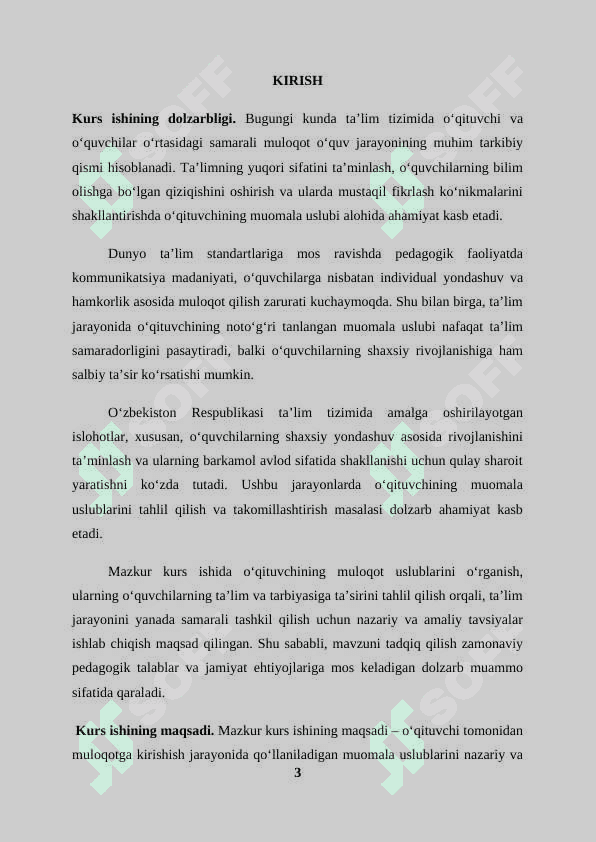 O‘qituvchi tomonidan muloqotga kirishish jarayonida qo‘llaniladigan muomala uslublari 3