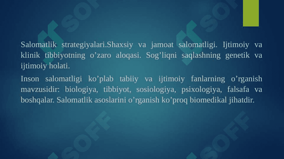 Tibbiy-ijtimoiy muammolar mavzusiga kirish 2