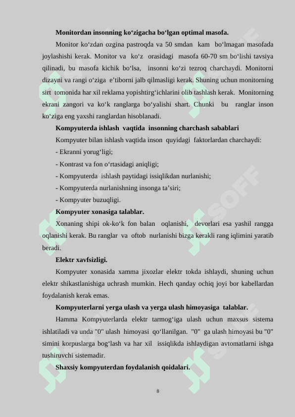 Sanoq tizimlari. Sanoq tizimlarida amallar bajarishning oʻziga xos xususiyatlari. 8