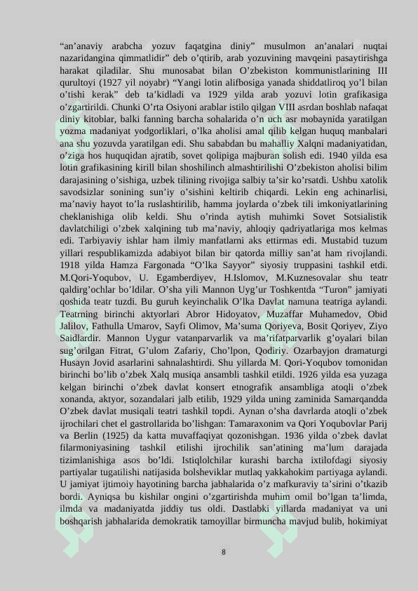 O’zbekistonda sovet davrida oliy  ta’lim tizimi 8