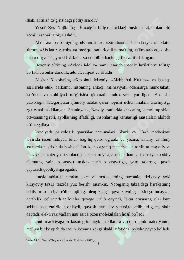 YUKSAK PSIXIK FUNKSIYALARNING TARKIB TOPISHI VA TUZULISHI 8