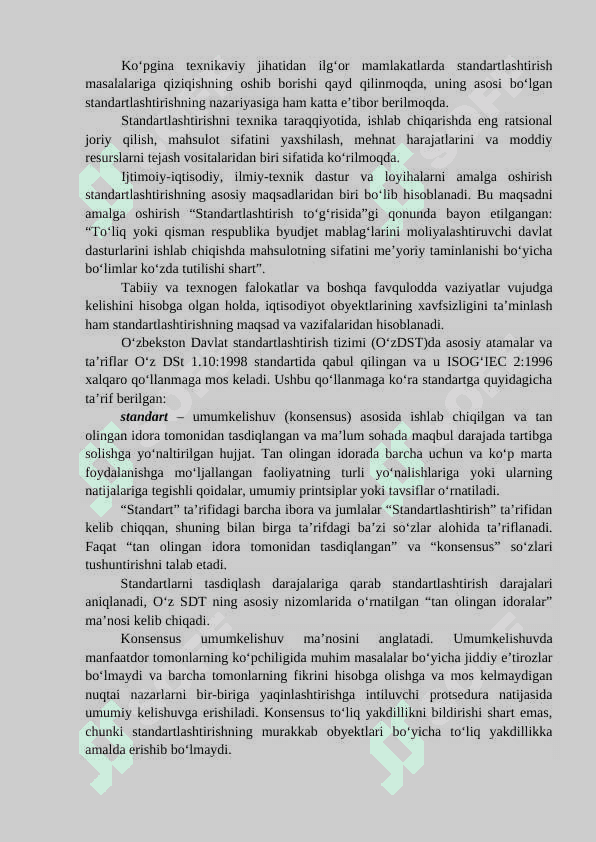 “Metrologiya, standartlashtirish va mahsulot sifati menejmenti” faniga kirish. 3