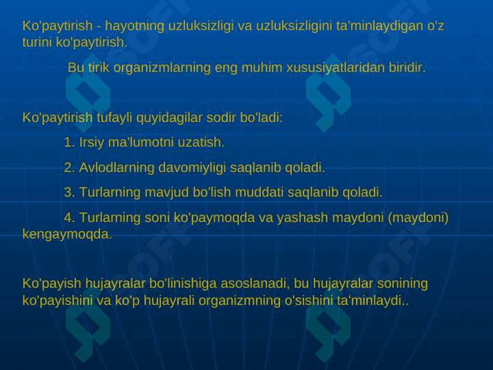 Meyoz va somatik jinsiy hujayra 2