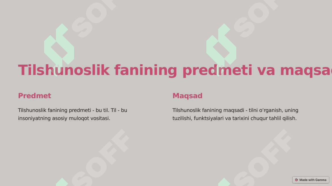 Tilshunoslik va uning boʻlimlari 2